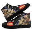 thumbnail image 1 of German Shepherd High Top Canvas Shoes Sneakers Black Size 4.5, 1 of 7