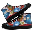 thumbnail image 1 of Three Kings Puerto Rico Feliz Da de Reyes High Top Canvas Shoes Sneakers Black Size 6, 1 of 7