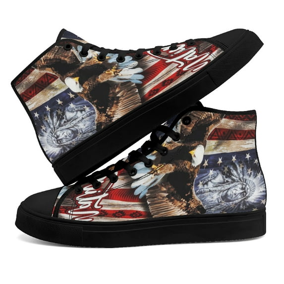 Native Pride High Top Canvas Shoes Sneakers Black Size 8.5