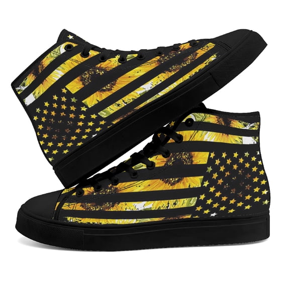 Sunflower America Us High Top Canvas Shoes Sneakers Black Size 9.5
