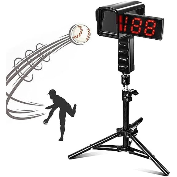Baseball Radar Guns - Speed Sensors Baseball Speed Training Equipment with LEDLCD Larger Display, Handheld or Hand Free Speed Radar Gun for All Baseball Players| with Tripod
