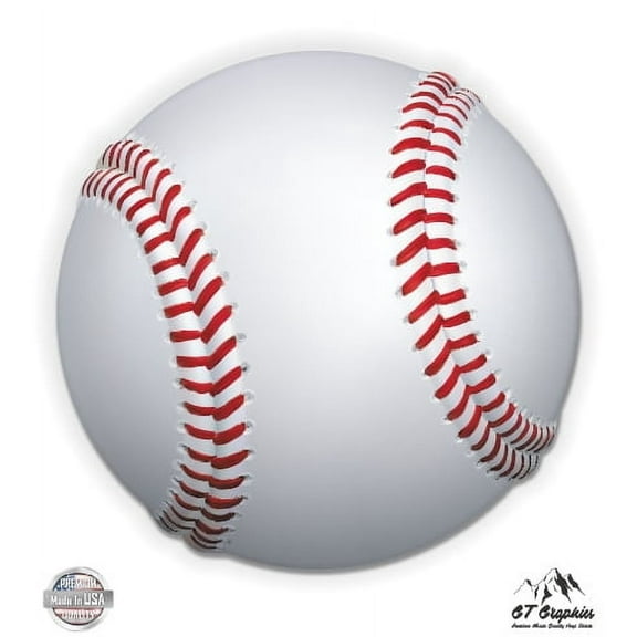 Baseball Realistic - 5" Vinyl Sticker - For Car Laptop I-Pad - Waterproof Decal