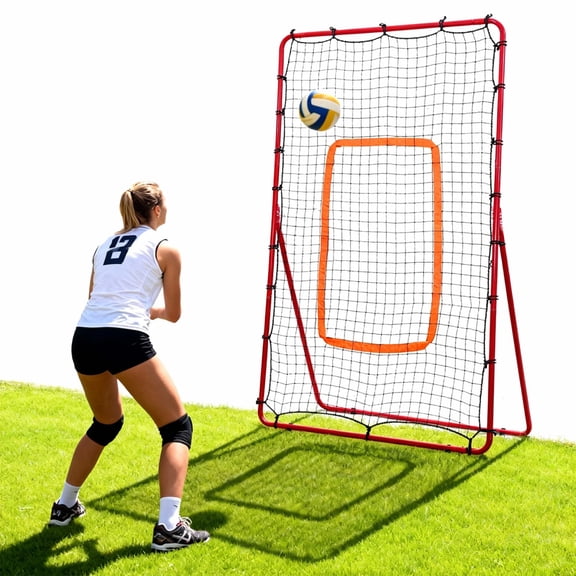 Baseball Rebounder Net Pitchback Net，Angle Adjustable Pitch Trainer Simulate Grounder and Fly Ball, Baseball Softball Pitching and Fielding Rebound Net for All Players Pitch,Throw,Fielding
