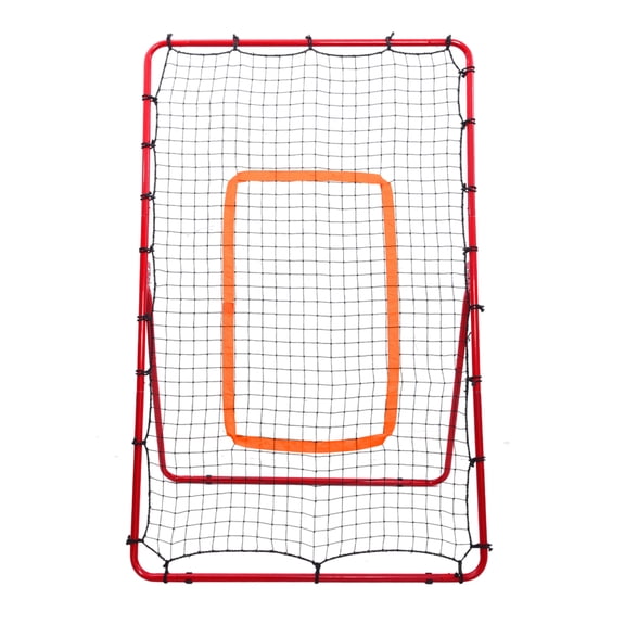 Baseball Rebounder Net Pitchback Net,Angle Adjustable Pitch Trainer Simulate Grounder and Fly Ball, Baseball Softball Pitching and Fielding Rebound Net for All Players Pitch,Throw,Fielding