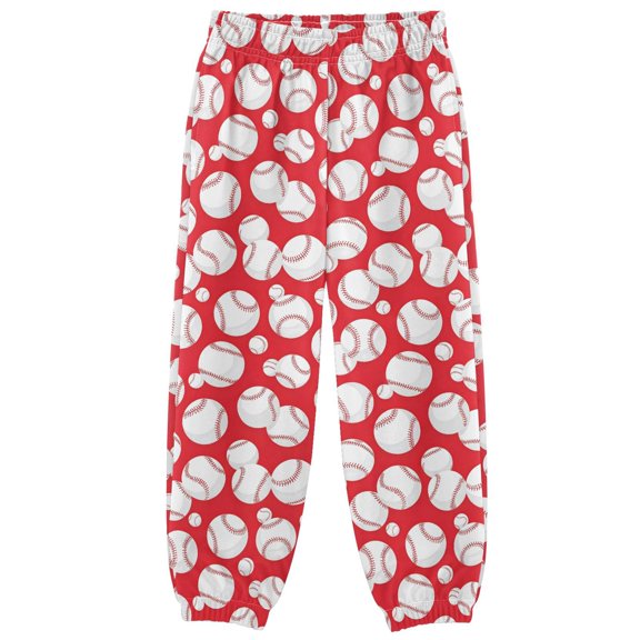 Baseball Red Background Boys Pants Kids Casual Sweatpants Joggers Toddler Sports Pants 3-10 Years
