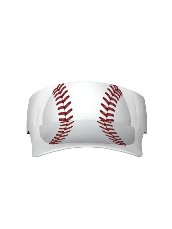 Baseball Red Lace Over White Sports Sun Visor Hat for Women Men Running Tennis Golf Beach