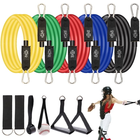 Resistance Bands for Working Out, Plutput 10 -150 Lbs Workout Bands for Baseball Softball Baseball Stretching Bands with Handles