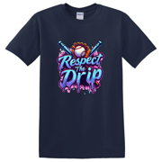 Baseball Respect Drip Ice Cream Graphic T-Shirt