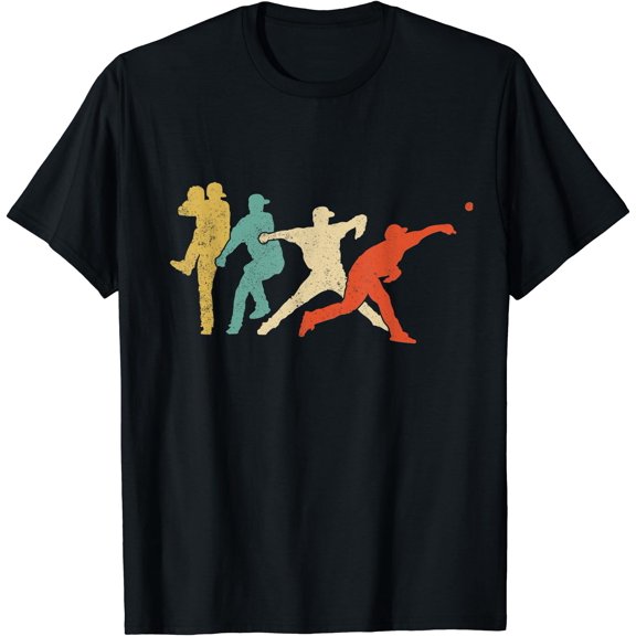 Baseball Retro Vintage Style Pitch Pitcher Sunset Colorful T-Shirt, Unisex T-Shirt