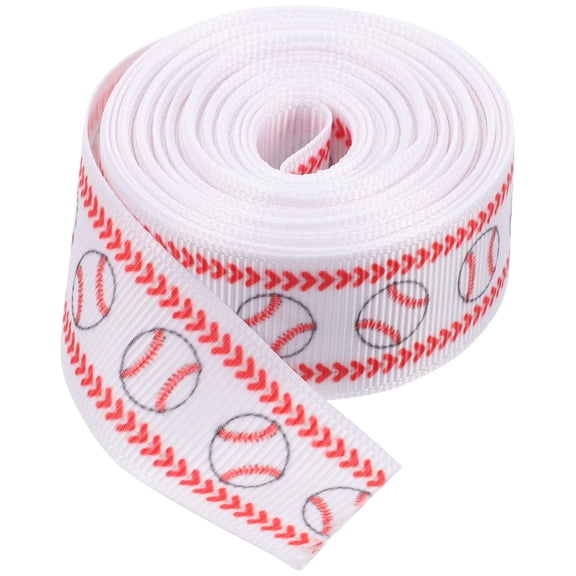 Tineasur Red Polyester Baseball Ribbon for Wrapping and Decoration