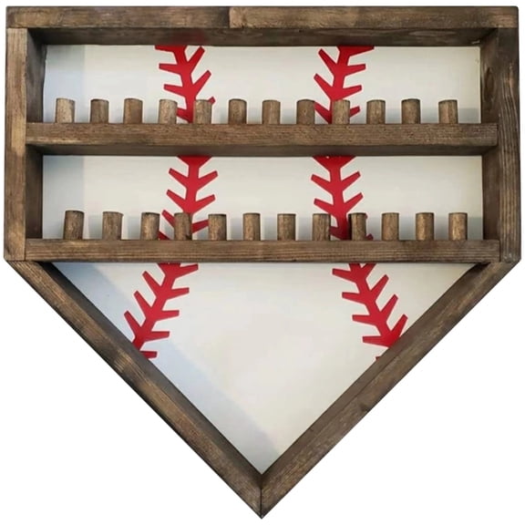 Baseball Ring Display Case, Wooden Championship Ring Holder, Vertical Three-Tier Design, Wall Mounted Trophy Box for Sports Enthusiasts, Collectors, Ideal Gift