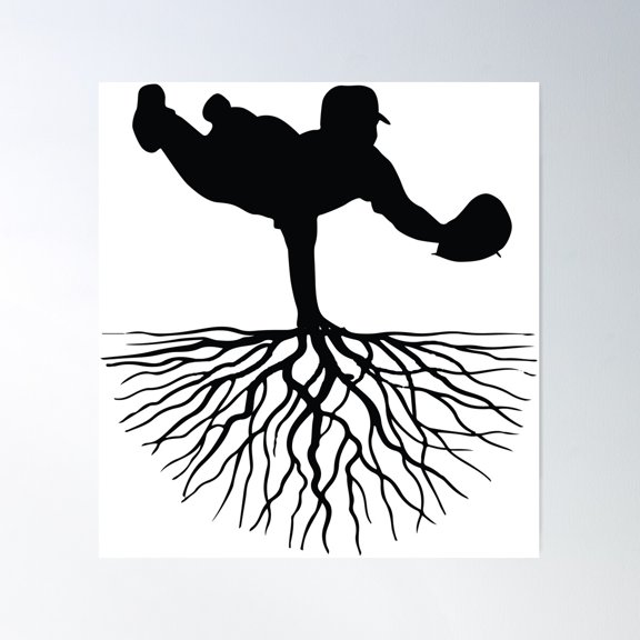 Baseball Roots - Fielder Poster Wall Art, Modern Wall Decor For Living Room Bedroom, 8x12 UNFRAMED