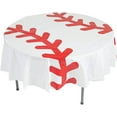 thumbnail image 1 of Baseball Round Plastic Tablecloth - Sports Party Supplies - Disposable for Easy Cleanup, 1 of 1