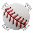 thumbnail image 1 of Baseball Round Tablecloth for 36-44 Inch Tables, Fitted Table Cover with Elastic Edge, Red White Texture Sports Ball Minimalist Waterproof Outdoor Table Cloth Protector for Patio Garden Dinner Picnic, 1 of 9