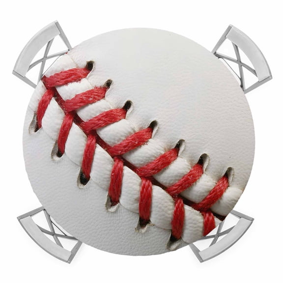 Baseball Round Tablecloth for 36-44 Inch Tables, Fitted Table Cover with Elastic Edge, Red White Texture Sports Ball Minimalist Waterproof Outdoor Table Cloth Protector for Patio Garden Dinner Picnic