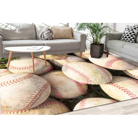 Baseball Rug, Boy Room Rugs, Trendy Rug, Gym Rugs, Small Rug, Decorative Rug, Personalized Gift, Entryway Rug, Step Rug, Pet Friendly Rug, 2'x3' - 60x90 cm