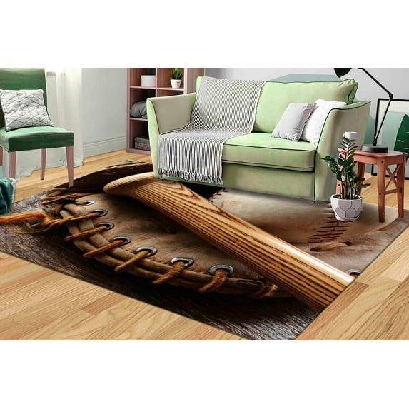 Baseball Rugs, Trendy Rug, Modern Rugs, Motivational Rugs, Accent Rug, Stair Rug, Corridor Rug, Classic Rug, Thin Rug, Small Rug, 2.6'x5' - 80x150 cm