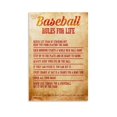 thumbnail image 1 of Baseball Rules Life Poster Canvas Wall Art Posters For Room Aesthetic And Decor Poster For Bedroom Living Room Bathroom Kitchen Office Decor poster, 1 of 1