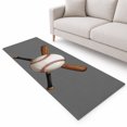 Baseball Runner Rug 2.6'x8', Sports Gray Background Cartoon Soft Mat ...