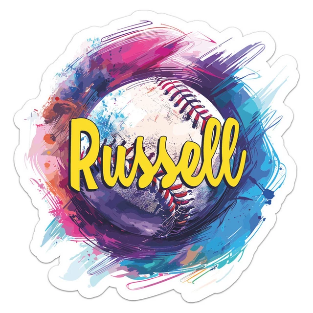 Baseball Russell Sticker Phone Decal Water Bottle Stickers Car Decals ...