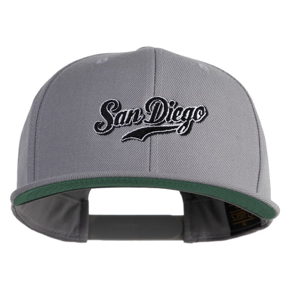 Baseball San Diego Embroidered Wool Blend Prostyle Snapback Cap - Silver OSFM