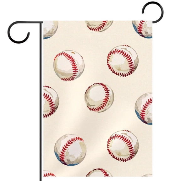 Baseball Seamles Pattern Welcome Garden Flags, 12 x 18 Inch Double Sided Outdoor Yard Flags Waterproof For Home Outside Patio Lawn Porch