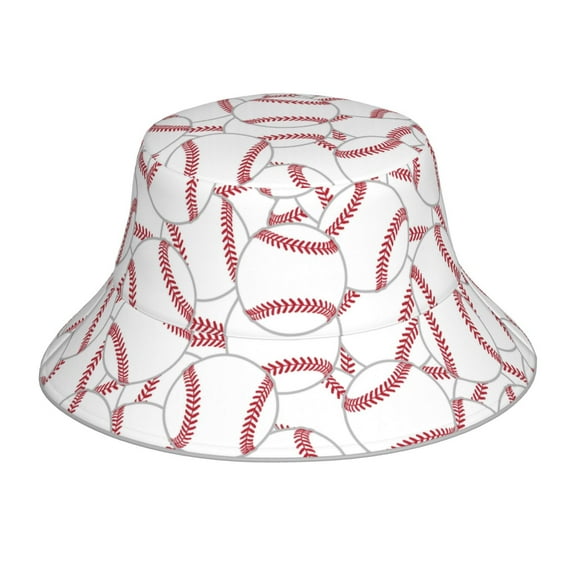 Baseball Seamless Tennis Ball Reflective Stripe Bucket Hat for Women,Unisex Funny Outdoor Fisherman Cap for Men Cute Beach Sun Hat for Girls