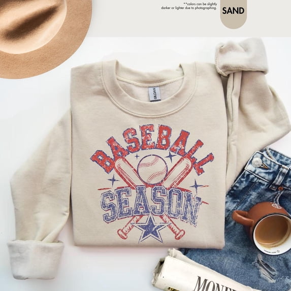 Baseball Season Crossed Bats and Ball Unisex Classic Sweatshirt, 50/50 ...