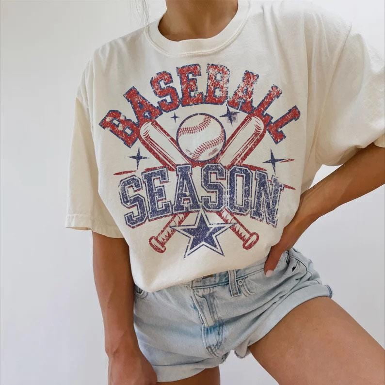 Baseball Season Retro Checkered T-Shirt, Trendy Baseball Shirt for Fans ...