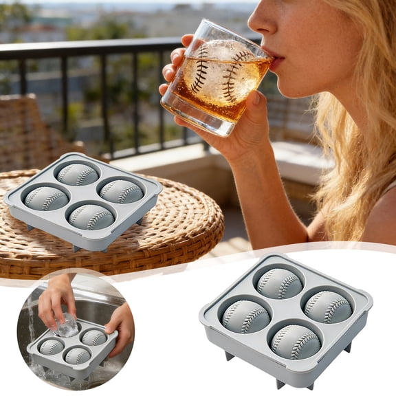 Baseball Shaped Ice Silicone Baseball Sphere Mould Whiskey Round For Cocktails Kitchen26983