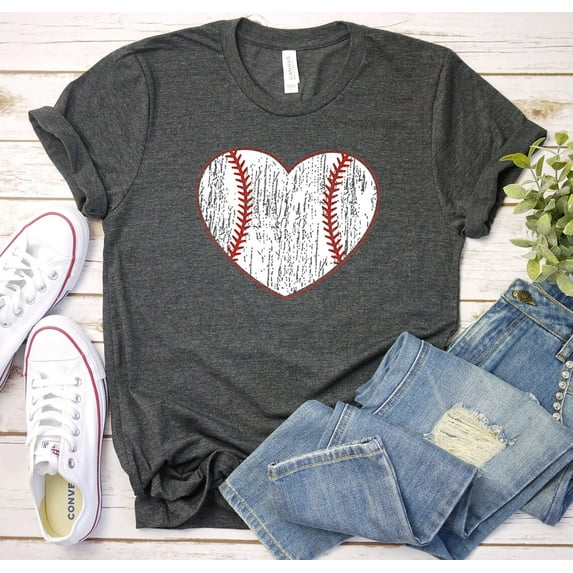 Baseball Shirt, Cute Baseball Tee, Baseball Heart Shirt, Vintage Baseball Shirt, Retro Baseball Shirt, Baseball Mom Gift, Shirts For Women