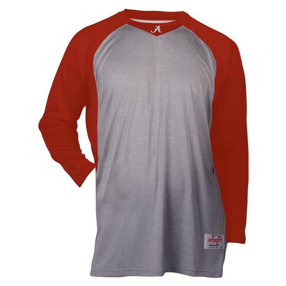 Baseball Shirt with Sleeve for Boys, Oxford & Scarlet - Medium