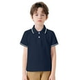 thumbnail image 1 of Baseball Shirts for Boys Elastic Fashion Loose Thin Sport Top Solid Color Loose Soft Thin Top Activewear Clothing Navy Size 12-13 Years, 1 of 5
