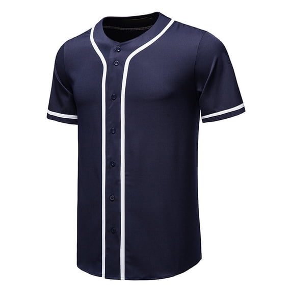 Baseball Shirts for Men Short Sleeve Button-Down Tshirts Shirt Mens Casual Color Block Loose Breathable Athletic Workout Tees Tops