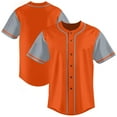 thumbnail image 1 of Baseball Short Sleeve Button Down Team Orange Jersey Baseball Team Sport Uniforms for Men, 1 of 5