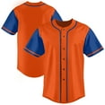 thumbnail image 1 of Baseball Short Sleeve Button Down Team Orange Jersey Baseball Team Sport Uniforms for Men, 1 of 5