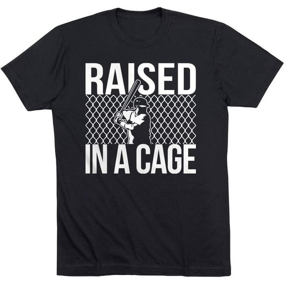 Baseball Short Sleeve T-Shirt | Raised in a Cage | Multiple Colors | Youth and Adult Sizes