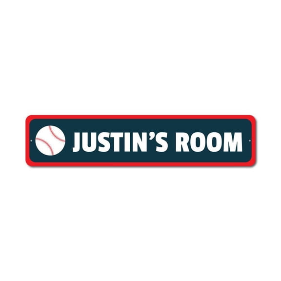 Baseball Sign, Baseball Decor, Kid Room Decor, Custom Baseball Sign, Baseball Lover Sign, Sport Lover Aluminum Sign - 4x18 inches