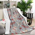 thumbnail image 1 of Baseball Silhouette Pattern Blanket,Comfortable Soft Lamb Wool Throw Blanket,All Season,Warm Lightweight Blankets for Sofa Bed Couch Living Room Chair,40"x50", 1 of 4