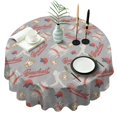 thumbnail image 1 of Baseball Silhouette Pattern Round Tablecloth 60"x60",Wrinkle Wipeable Table Cloth for Kitchen Dining Room Picnic Patio Party, 1 of 6