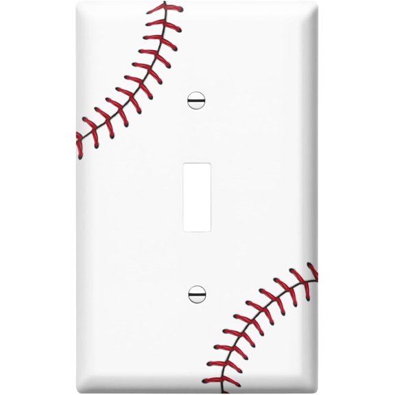 Baseball Single Toggle Light Switch Plates Outlet Covers Decorative Light Switch Cover Switch Plate Decorate Plug Cover For Bathroom Kitchen 4.5 * 2.8 Inch