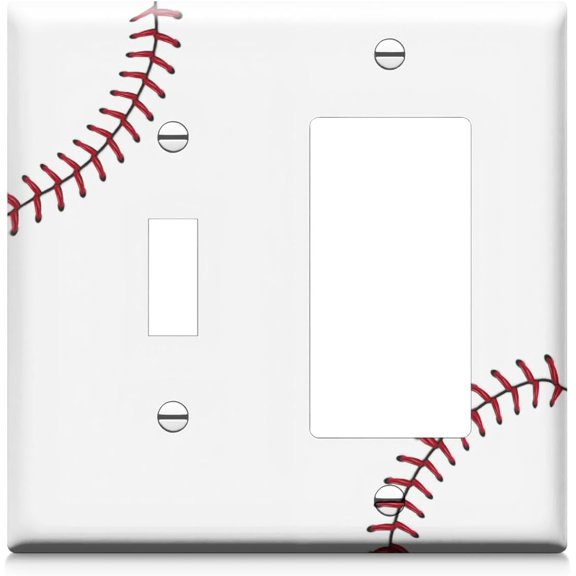 Baseball Single Toggle Single Rocker Light Switch Plates Outlet Covers Decorative Light Switch Cover Switch Plate Decorate Plug Cover For Bathroom Kitchen 4.6 * 4.5 Inch