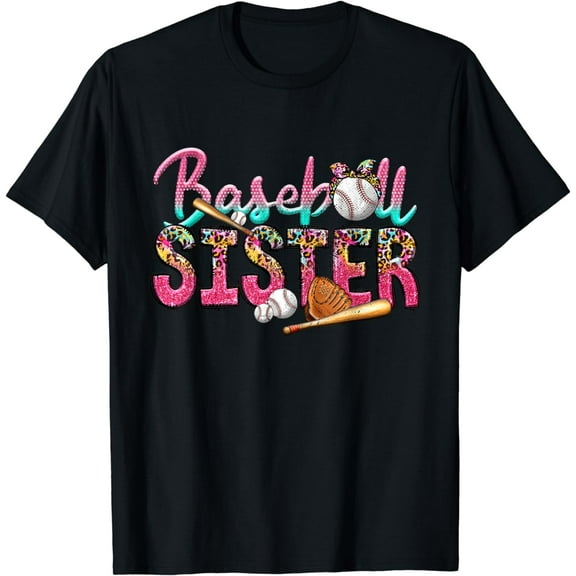 Baseball Sister Funny Sporty Humor Cotton T-Shirt