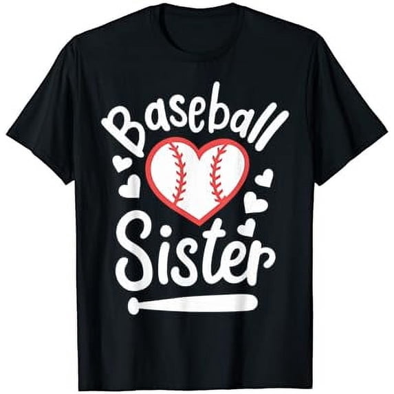 Baseball Sister Game Day Support T-Shirt Size S-5XL