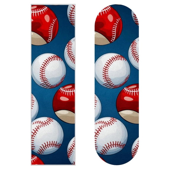 Baseball Skateboard Grip Tape Pack of Two - Premium Emery Surface with PVC Backing | 8.8x32.6in/22.4x83 cm - Durable Skateboard Stickers for Superior Grip and Control