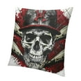 Baseball Skull Throw Pillow Cover,Red Yellow Double Sides