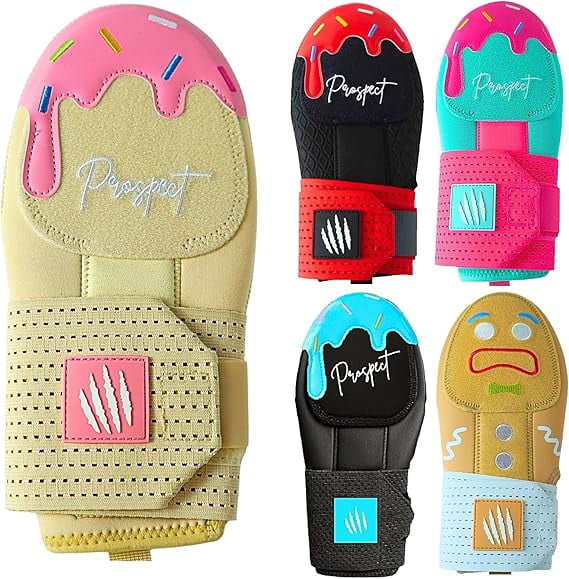 Baseball Sliding Mitt - Youth and Adult Sizes - Drippy Accessory Gingerbread Man, Ice Cream, Miami Color, Left & Right Hands, Hand and Wrist Protection (Strawberry Ice Cream, Youth)