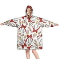 thumbnail image 1 of Baseball Snacks Pattern Wearable Oversized Blanket,Wearable Blanket Hoodie for Adults,Cozy Hooded Blankets with Super Pockets,Super Warm Fuzzy Pullover for Women & Men, 1 of 6