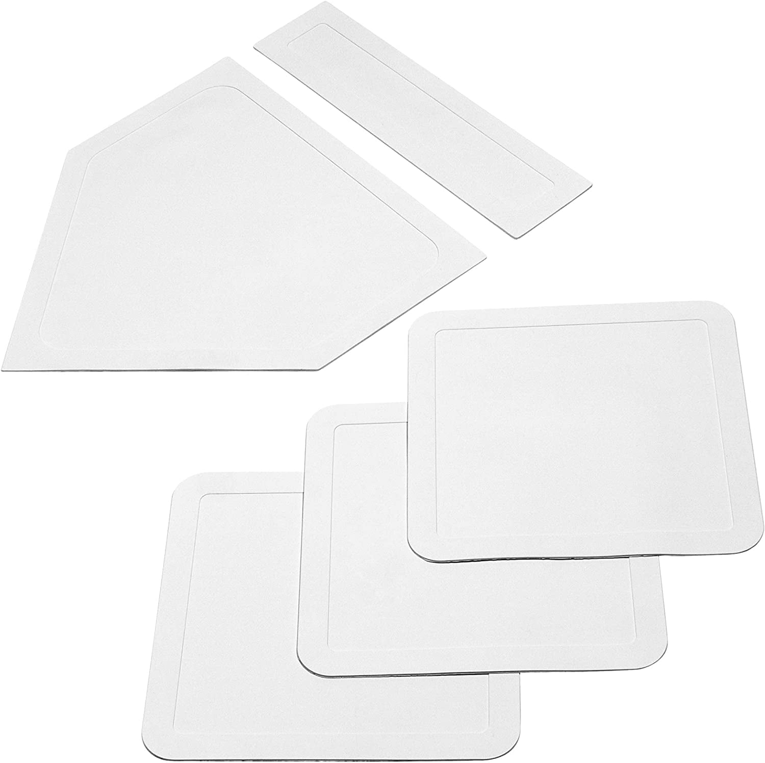 Baseball & Softball 5 Piece Base Set - Rubber Field Bases for  & Adults
