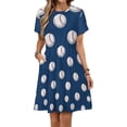 thumbnail image 1 of Baseball Softball Ball Dress Summer Street Style Dresses Female Short Sleeve Printed Sundress, 1 of 7